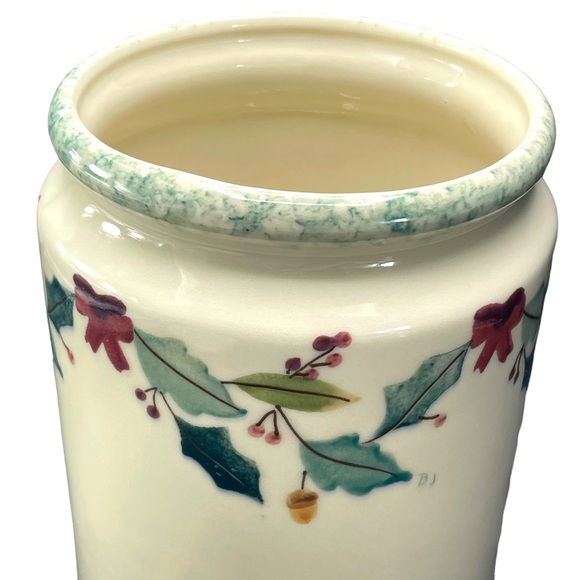 Hartstone Pottery Vintage Christmas Garland Holly Acorn Canister Cookie Jar 1983 - Picture 5 of 11
